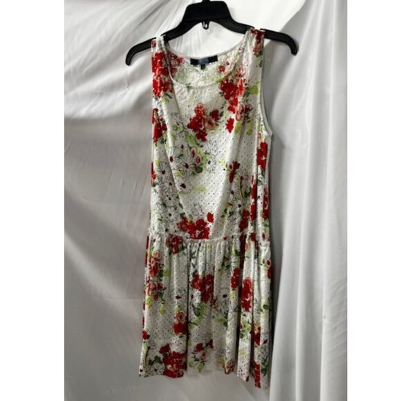 Eva Franco Anthropologie Cotton Eyelet  Floral Summer Midi Dress - Picture 3 of 4